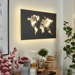 hofstein Applique murale Zabreira LED Noir, Argenté, 1 lumière