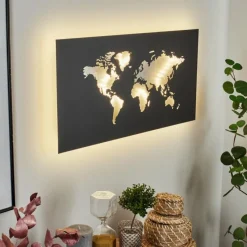 hofstein Applique murale Zabreira LED Noir, Argenté, 1 lumière