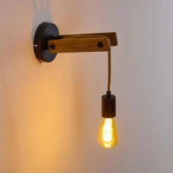 Luminaires Scandinaves-hofstein Applique murale Aarhus Bois foncé, Noir, 1 lumière