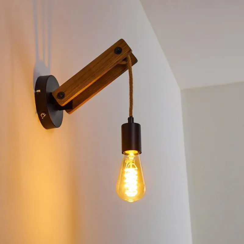 Luminaires Scandinaves-hofstein Applique murale Aarhus Bois foncé, Noir, 1 lumière