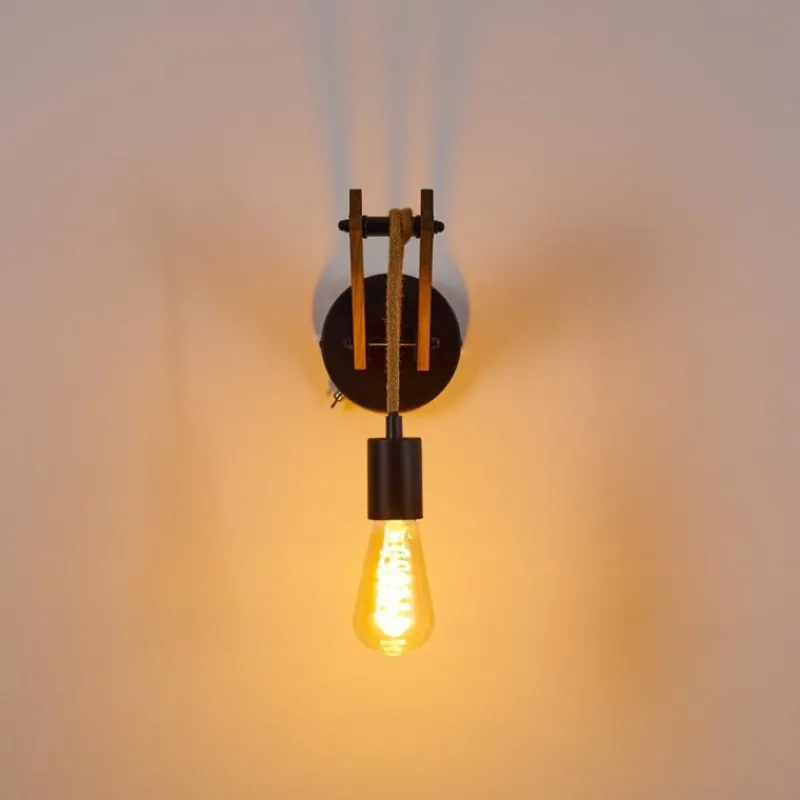 Luminaires Scandinaves-hofstein Applique murale Aarhus Bois foncé, Noir, 1 lumière