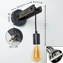 hofstein Applique murale Aarhus Gris, Noir, 1 lumière