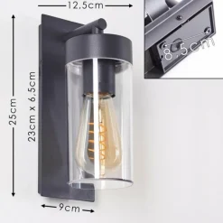 Lampes Industrielles-hofstein Applique murale Abaco Anthracite, 1 lumière