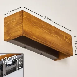 hofstein Applique murale Adak LED Bois foncé, 1 lumière