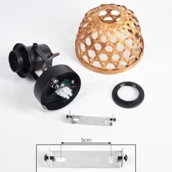 Style Boho-Chic-hofstein Applique murale Aeschi Noir, 1 lumière