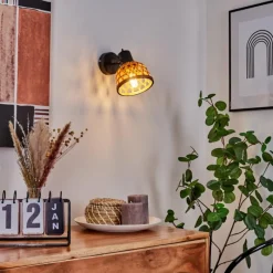 Style Boho-Chic-hofstein Applique murale Aeschi Noir, 1 lumière