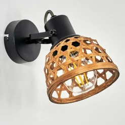 Style Boho-Chic-hofstein Applique murale Aeschi Noir, 1 lumière