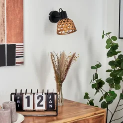 Style Boho-Chic-hofstein Applique murale Aeschi Noir, 1 lumière