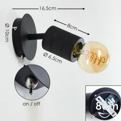 Luminaires Scandinaves-hofstein Applique murale Ajaccio Noir, 1 lumière