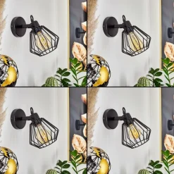 Lampes Industrielles-hofstein Applique murale Albreda Noir, 1 lumière