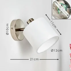 Lampes En Tissu-hofstein Applique murale Alsen Nickel mat, 1 lumière