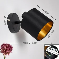 Lampes En Tissu-hofstein Applique murale Alsen Noir, 1 lumière