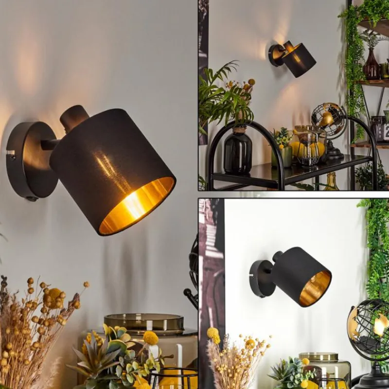 Lampes Dorées-hofstein Applique murale Alsen Noir, 1 lumière