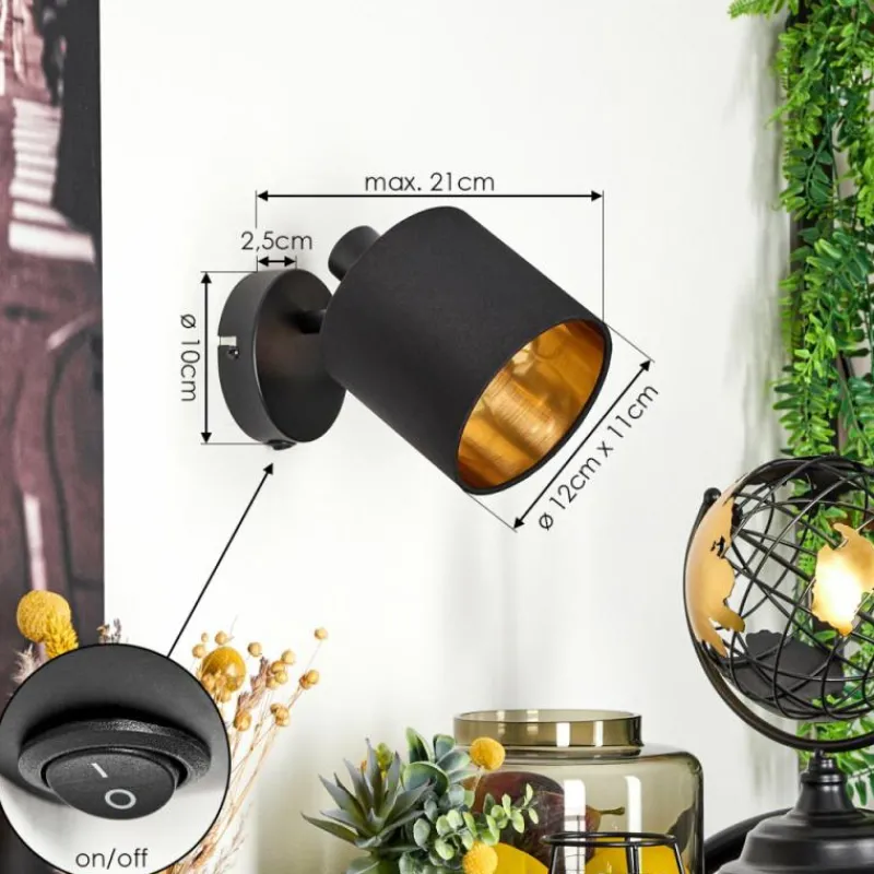 Lampes Dorées-hofstein Applique murale Alsen Noir, 1 lumière