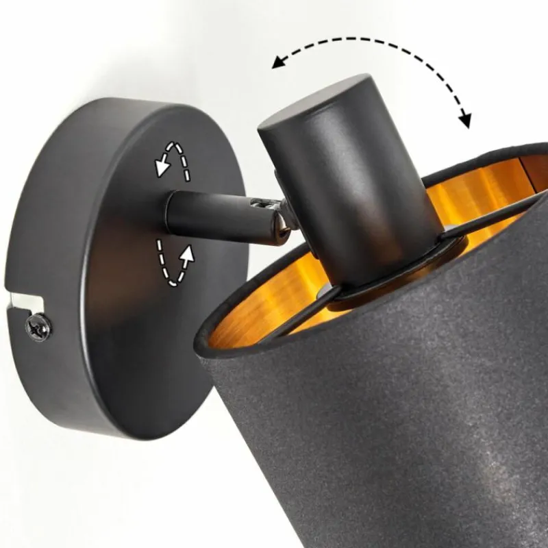 Lampes Dorées-hofstein Applique murale Alsen Noir, 1 lumière