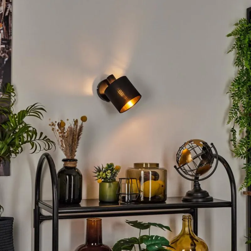 Lampes Dorées-hofstein Applique murale Alsen Noir, 1 lumière