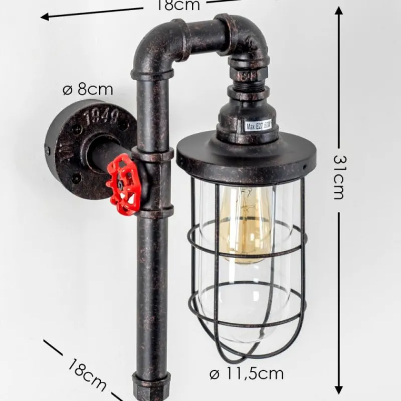 hofstein Applique murale Amal Transparent, 1 lumière