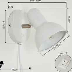 hofstein Applique murale Ambousi Chrome, Blanc, 1 lumière