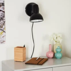 hofstein Applique murale Ambousi Chrome, Noir, 1 lumière* Appliques