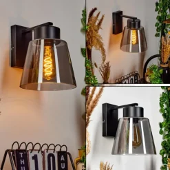 hofstein Applique murale Angelshaug Noir, 1 lumière