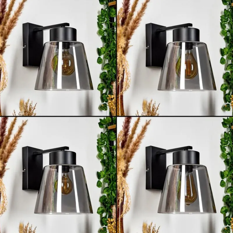 hofstein Applique murale Angelshaug Noir, 1 lumière