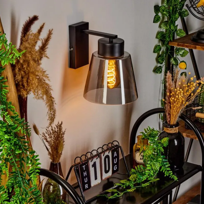 hofstein Applique murale Angelshaug Noir, 1 lumière