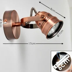 Lampes Industrielles-hofstein Applique murale Aniak LED Cuivre, 1 lumière