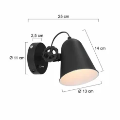 Luminaires Steinhauer Applique murale Anne Lighting ANNE Noir, 1 lumière* Appliques