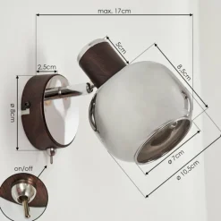 Suspension Verre Fumé-hofstein Applique murale Arconciel Rouille, 1 lumière