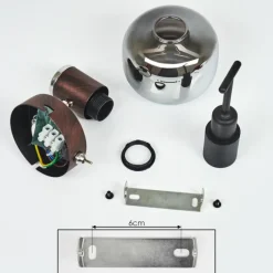 Suspension Verre Fumé-hofstein Applique murale Arconciel Rouille, 1 lumière