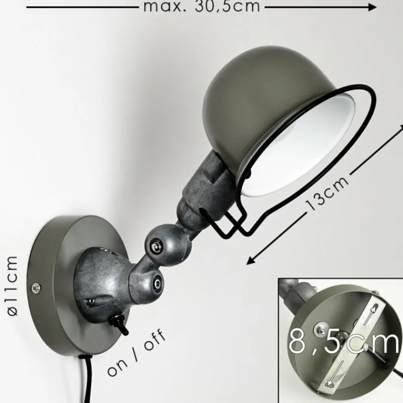 hofstein Applique murale Arild Vert, Argenté, 1 lumière