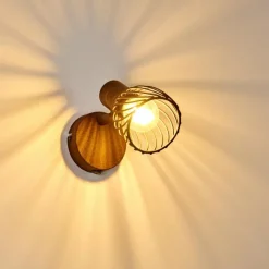 hofstein Applique murale Arjen Bois foncé, Rouille, 1 lumière