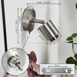 hofstein Applique murale Autilla LED Nickel mat, 1 lumière