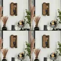 Lampes Vintages & Rétros-hofstein Applique murale Avestruz Écru, Noir, 1 lumière