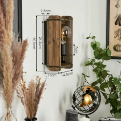 Lampes Vintages & Rétros-hofstein Applique murale Avestruz Écru, Noir, 1 lumière