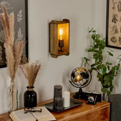 Lampes Vintages & Rétros-hofstein Applique murale Avestruz Écru, Noir, 1 lumière