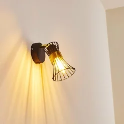 Lampes Dorées-hofstein Applique murale Ayen Noir doré, 1 lumière