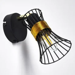 Lampes Dorées-hofstein Applique murale Ayen Noir doré, 1 lumière