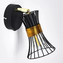 Lampes Dorées-hofstein Applique murale Ayen Noir doré, 1 lumière