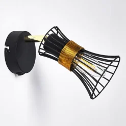 Lampes Dorées-hofstein Applique murale Ayen Noir doré, 1 lumière