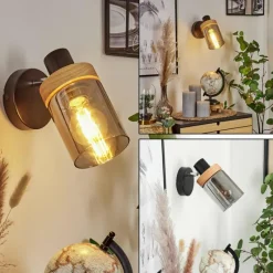 Luminaires Scandinaves-hofstein Applique murale Azinhalinho Chrome, Noir, 1 lumière