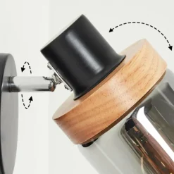 Luminaires Scandinaves-hofstein Applique murale Azinhalinho Chrome, Noir, 1 lumière