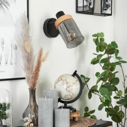 Luminaires Scandinaves-hofstein Applique murale Azinhalinho Chrome, Noir, 1 lumière