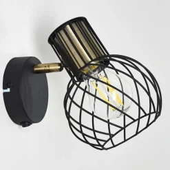 Lampes Dorées-hofstein Applique murale Bacau Noir doré, 1 lumière