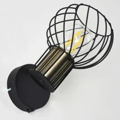 Lampes Dorées-hofstein Applique murale Bacau Noir doré, 1 lumière