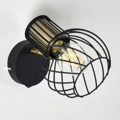 Lampes Dorées-hofstein Applique murale Bacau Noir doré, 1 lumière