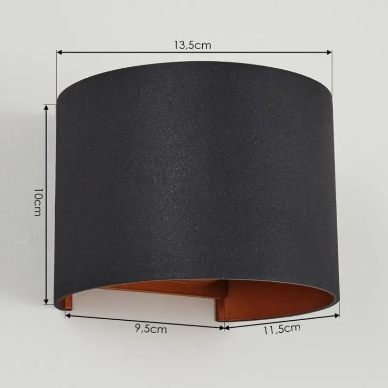 hofstein Applique murale Badajoz Cuivre, Noir, 1 lumière