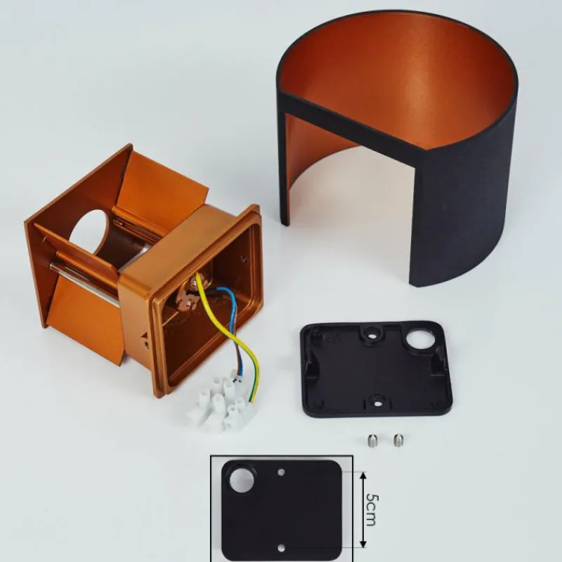 hofstein Applique murale Badajoz Cuivre, Noir, 1 lumière