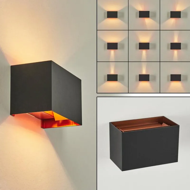 hofstein Applique murale Badajoz Cuivre, Noir, 1 lumière