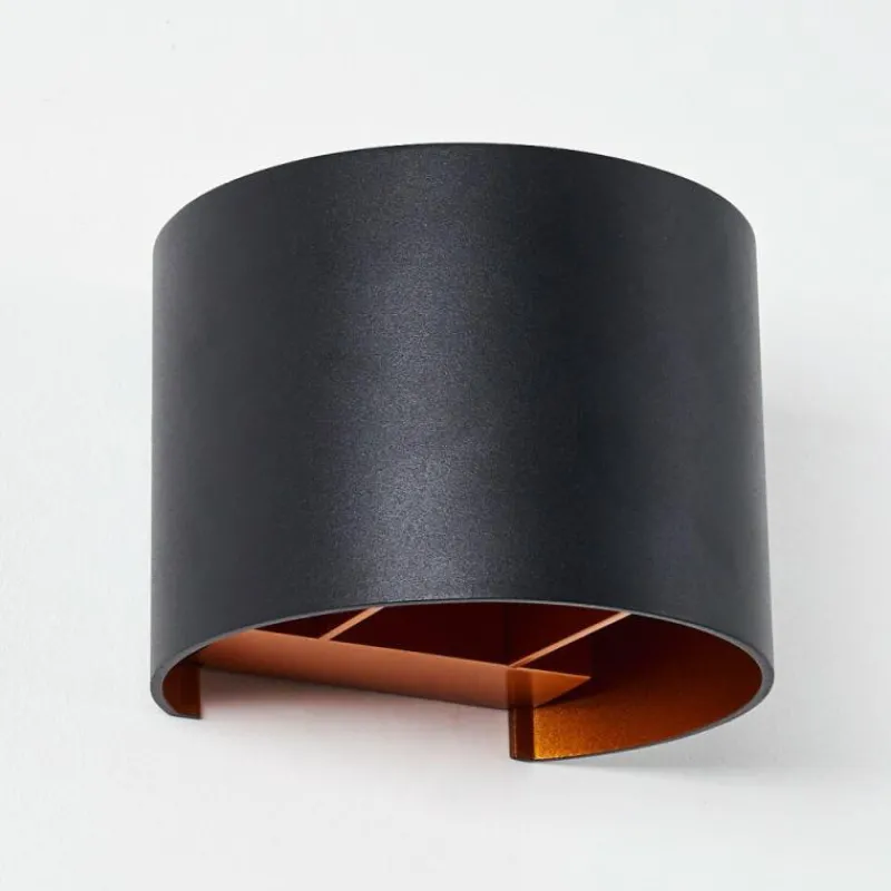 hofstein Applique murale Badajoz LED Cuivre, Noir, 1 lumière
